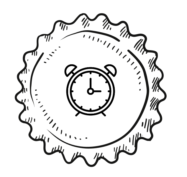 Es ist eine stilisierte, runde Siegeldarstellung ohne Text oder Symbol in Schwarzweiß.