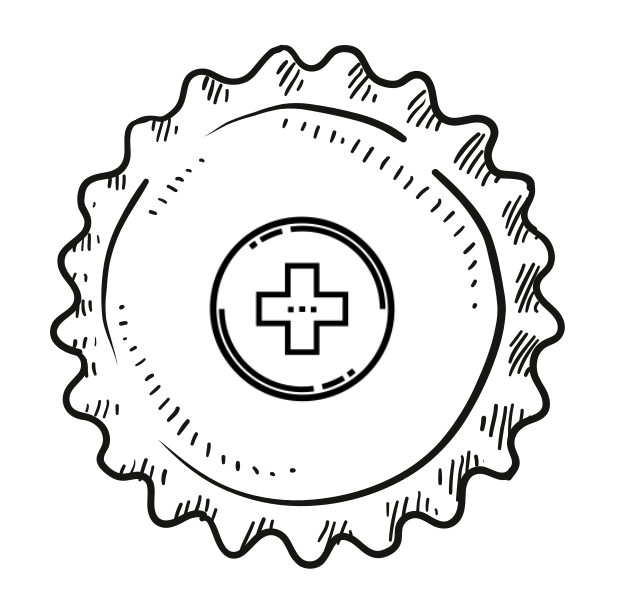 Ein einfacher runder Siegelstempel ohne Text oder Emblem ist abgebildet.