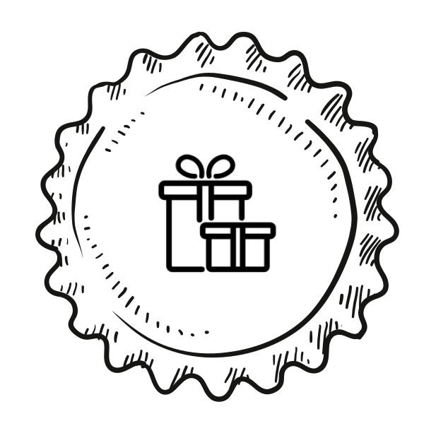 Kronkorken-Illustration mit zwei stilisierten Geschenken in der Mitte als Symbol für Mitarbeiterangebote.
